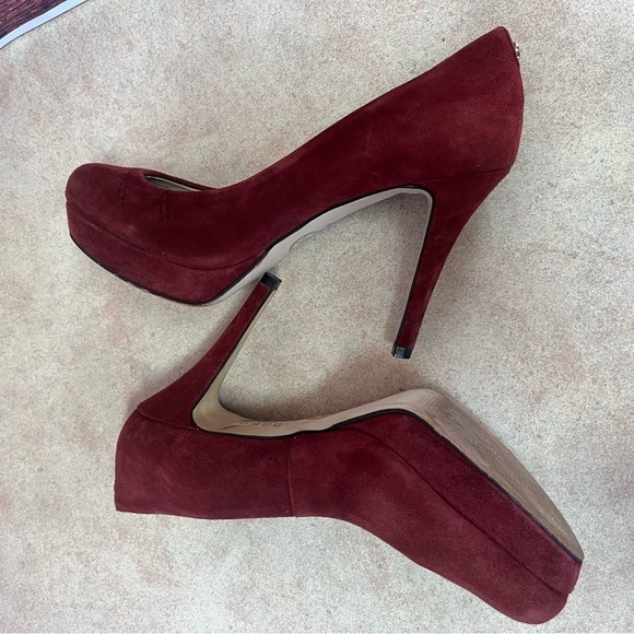 Michael Kors Merlot Suede Platform Pumps - Picture 8 of 16